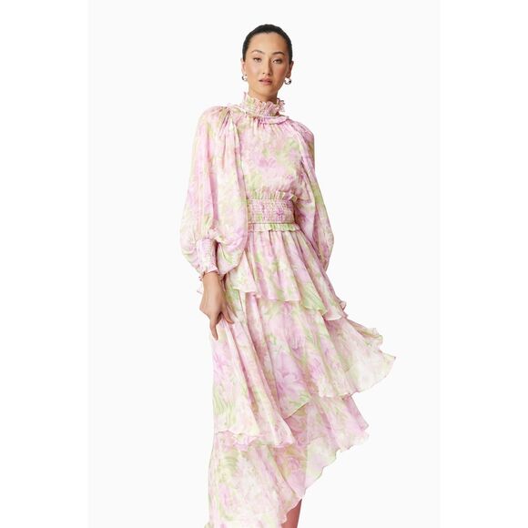 Elliatt Morgan Floral Maxi Dress in Pink Wedding Guest Cocktail Party size S NWT - Picture 1 of 6